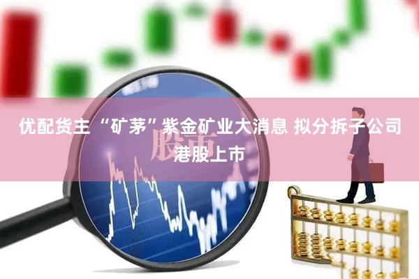 优配货主 “矿茅”紫金矿业大消息 拟分拆子公司港股上市