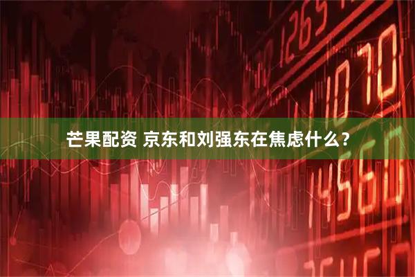 芒果配资 京东和刘强东在焦虑什么？
