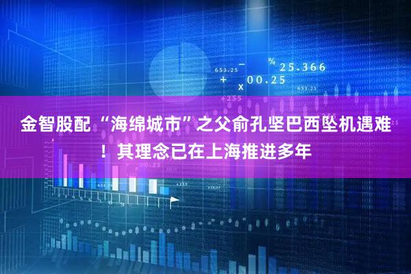 金智股配 “海绵城市”之父俞孔坚巴西坠机遇难！其理念已在上海推进多年